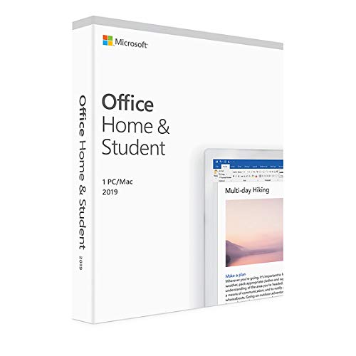 Microsoft Home and Student 2019, One-Time Purchase - Lifetime Validity, 1 Person, 1 PC or Mac (Activation Key Card)