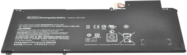 11.4V 42wh 3570MAH Original Laptop Battery ML03XL compatible with HP Spectre X2 12-A000 12-A001DX HSTNN-IB7D 814277-005 813999-1C1