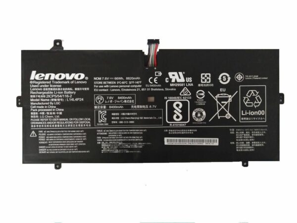 7.5V 66wh Original L14L4P24 L14M4P24 Laptop Battery compatible with Lenovo YOGA 4 PRO 900 900-13ISK 900-IFI 900-ISE 5B10H43261